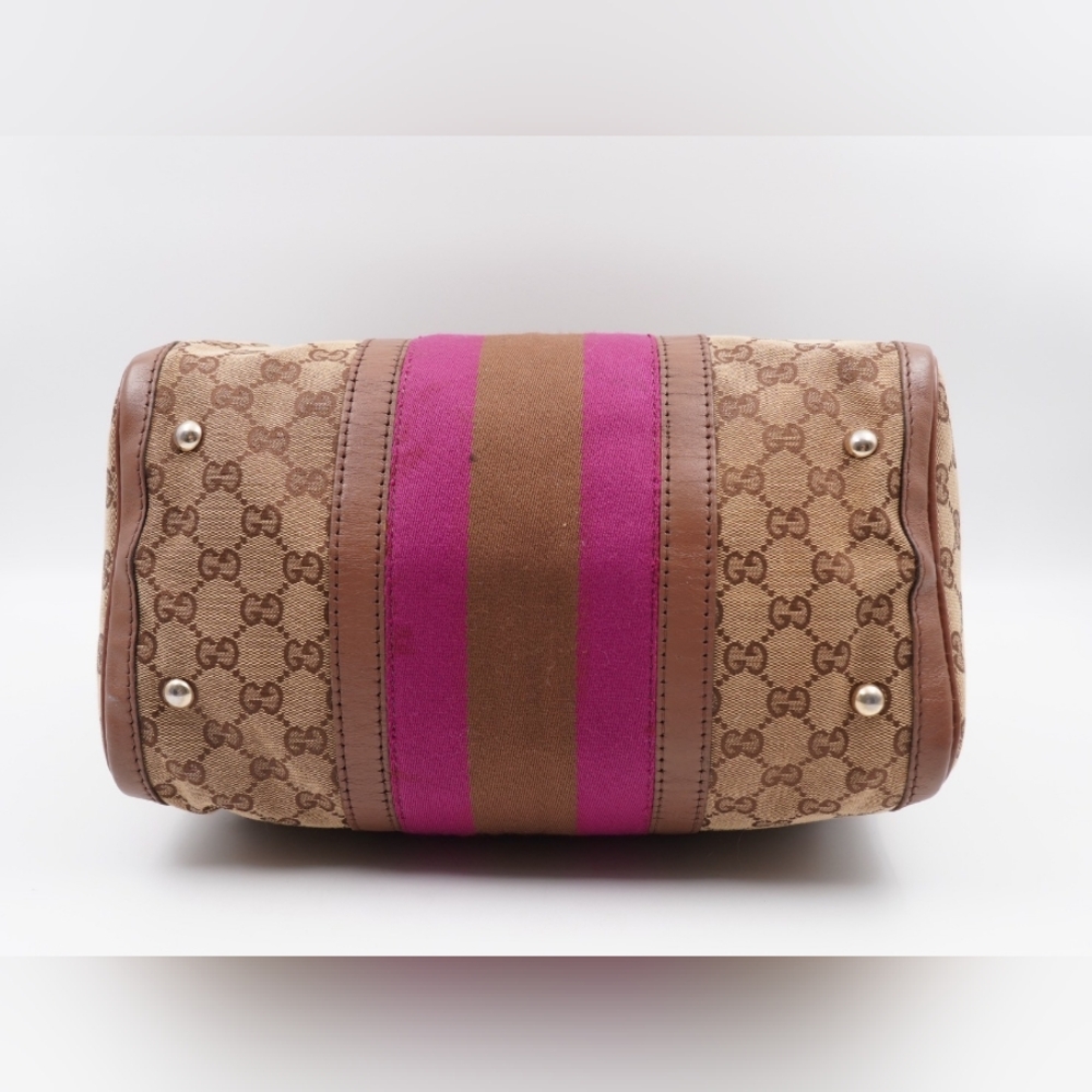CC68 💖 GUCCI GG Monogram Vintage Web Boston - Picture 12 of 15